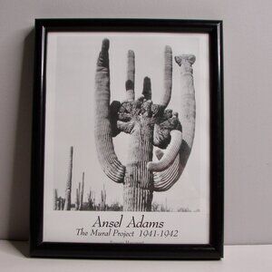 Ansel Adams Saquaro Monument Black and White Photography Print Framed Cacti
